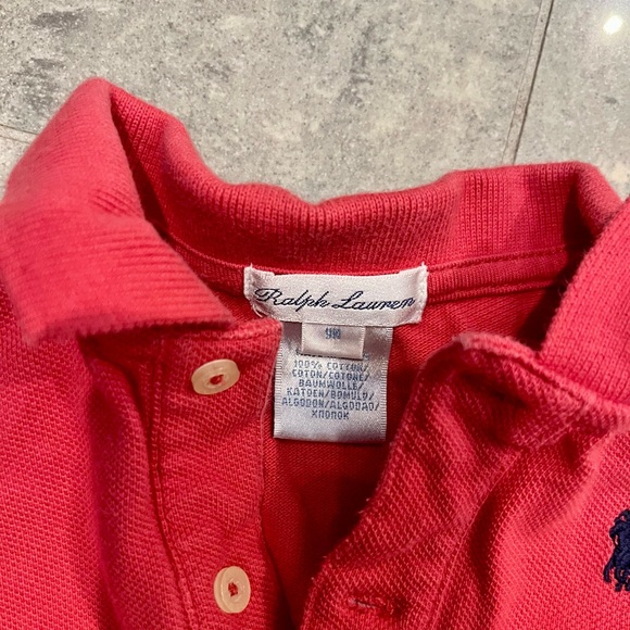 Ralph Lauren Red Ruffled Dress and Diaper Cover Set - Picture 2 of 3